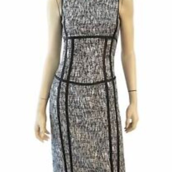 NWOT Sz 4 Michael Kors Collection Runway Tweed Corset Detail Pencil Dress - Picture 6 of 8